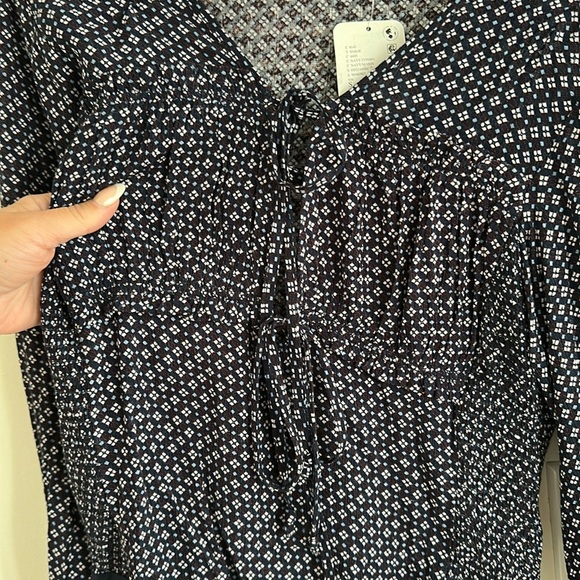 Free People Sunny Meadows Bodysuit Navy Red and White Patterned - Picture 5 of 8